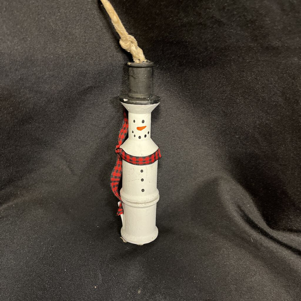 Wood Spool Snowman Ornament