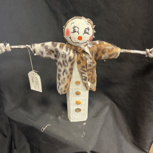 Leopard Bobblehead Snowman-Stick Amrs