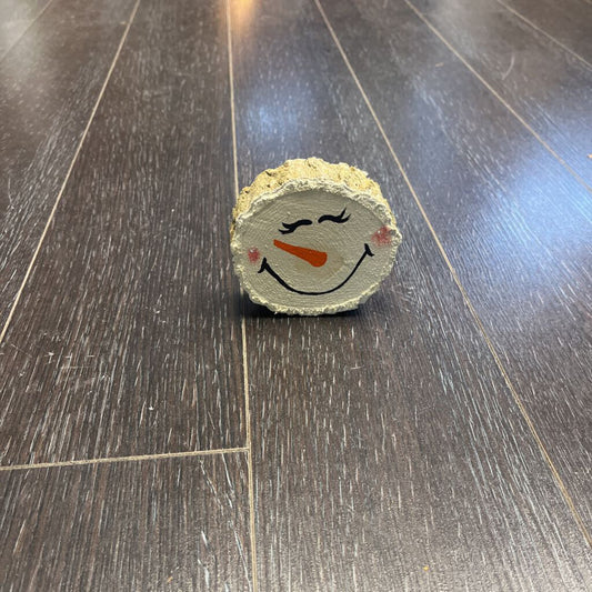 Wood Slice Snowman