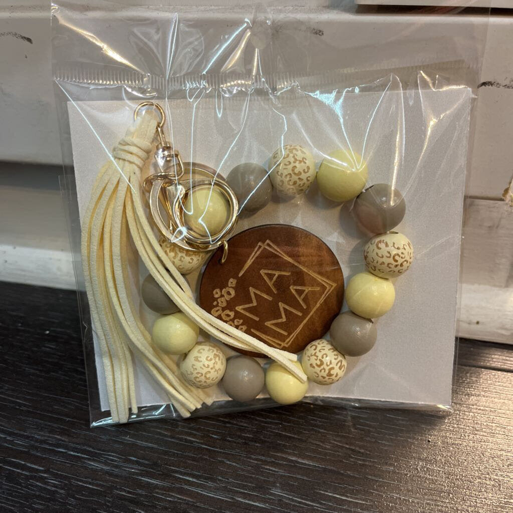 Wristlet Cream - wood charm