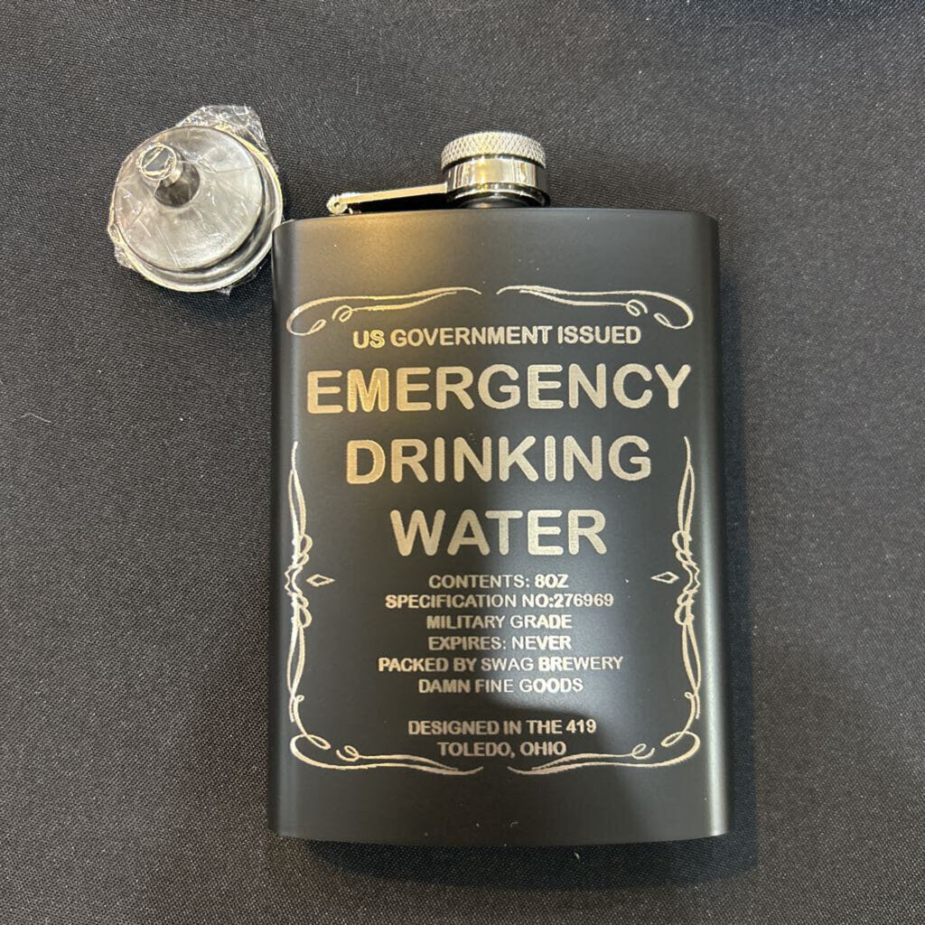 Flask Emergency Drinking H2O 8oz