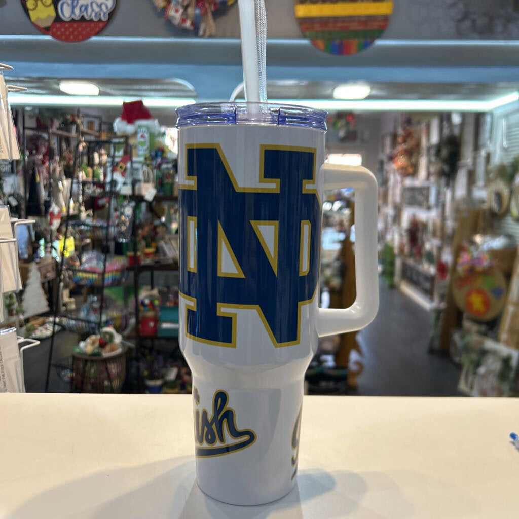 Tumbler Notre Dame Irish White 40oz