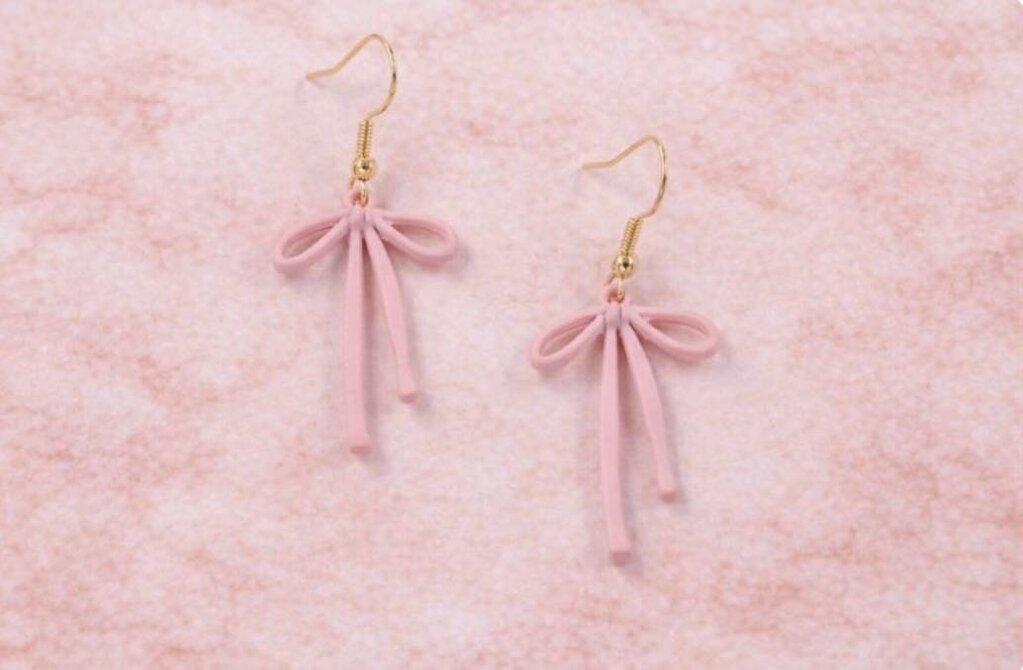 Pink Bow Earrings