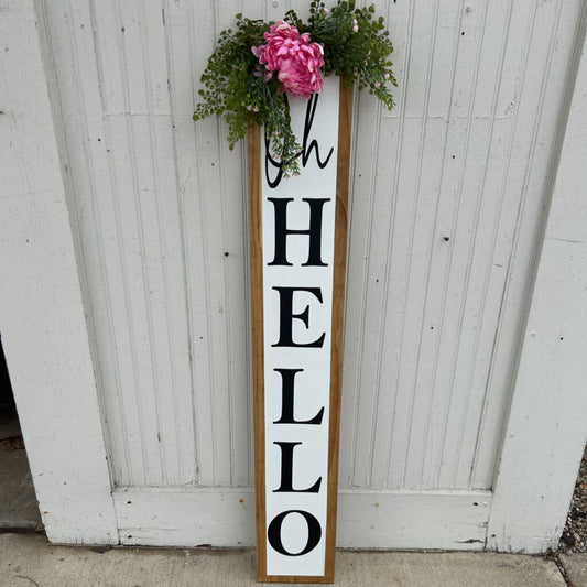 Oh Hello 4ft Porch Leaner White & Black