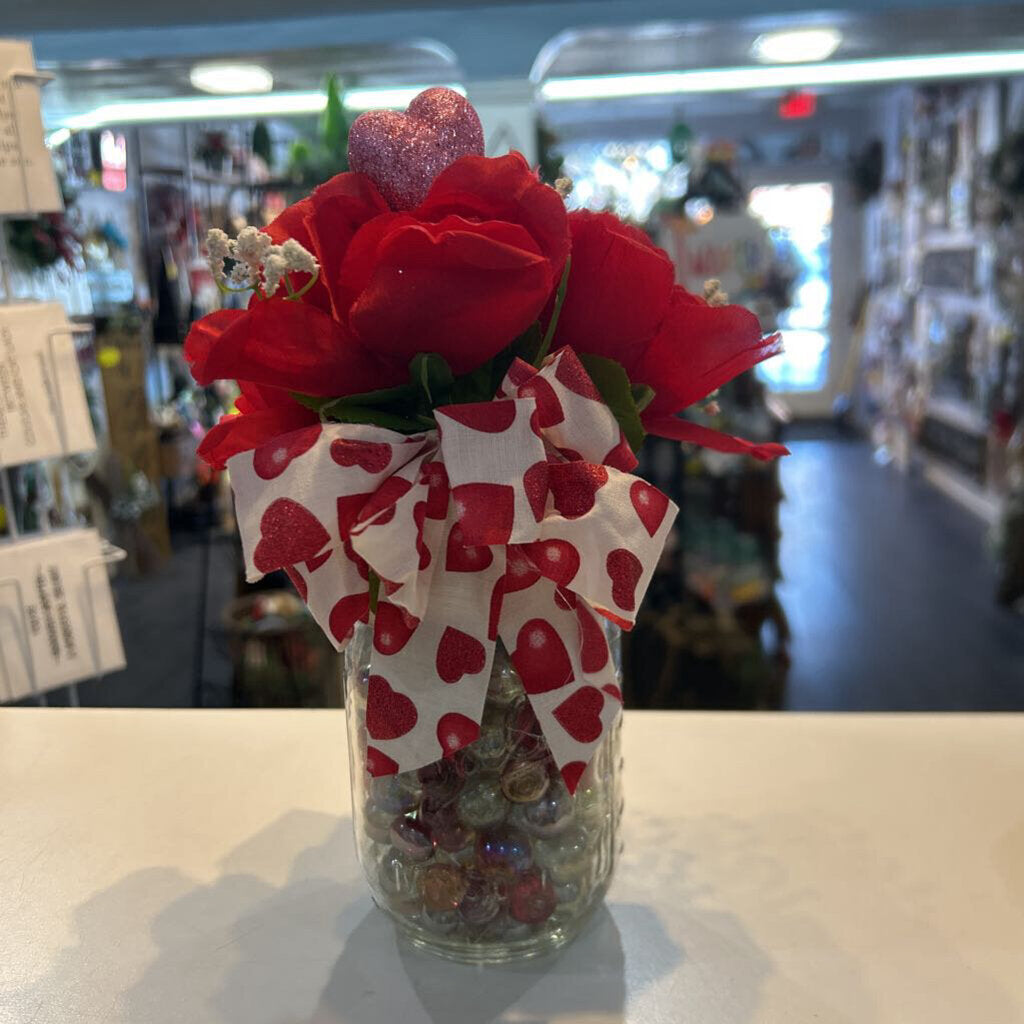 Vase with Red Roses