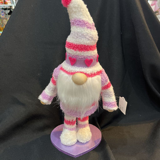Valentine Gnome Pink Purple w/base