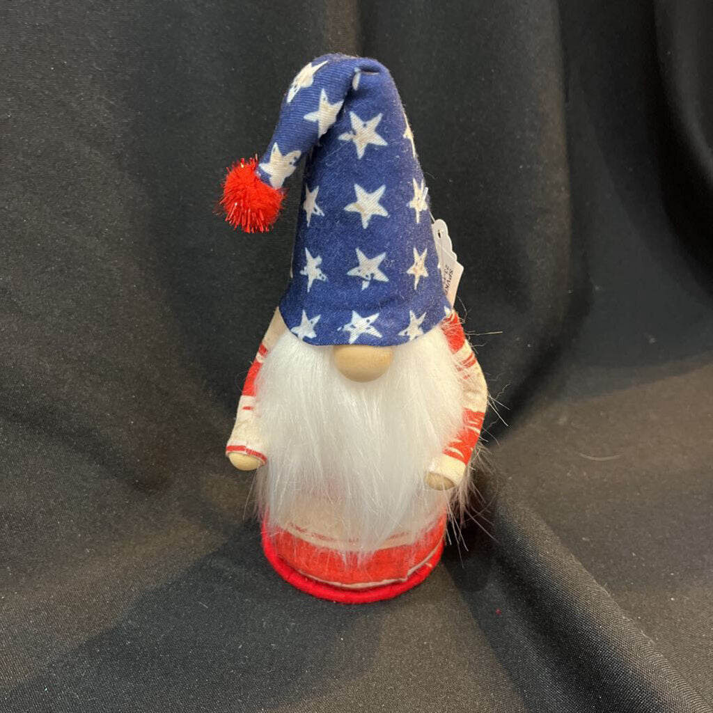 Gnome Patriotic Red & White Stripe with Star Hat