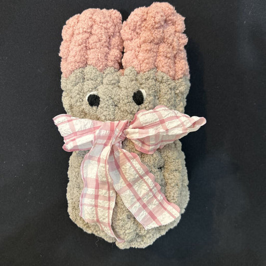 Crocheted Peep Gray with Mauve Ears