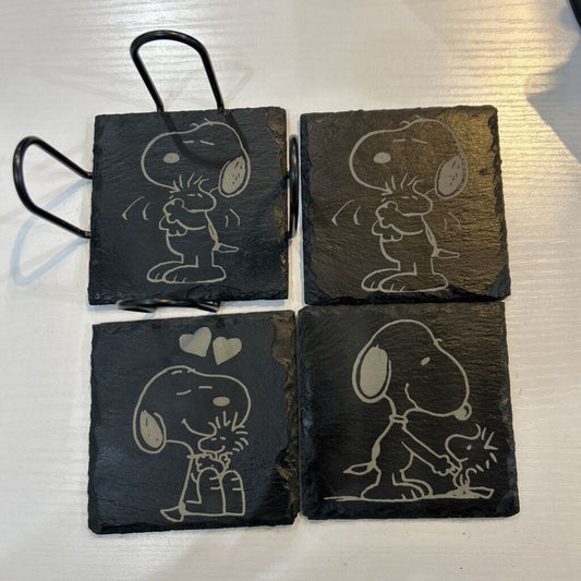 Snoopy & Woodstock Slate Coasters Set of 4