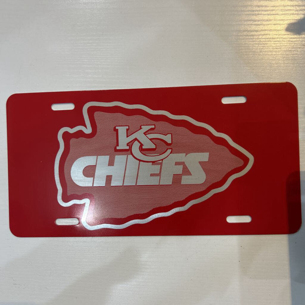 KC Chiefs Arrow Front License Plate Red
