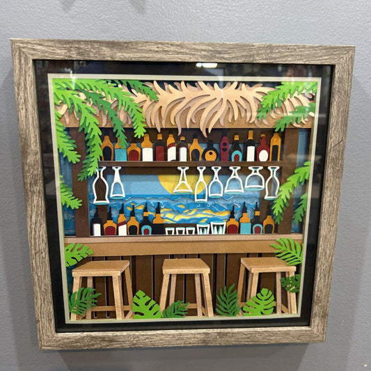 Shadowbox Tiki Bar Brown Fr 24 Layers