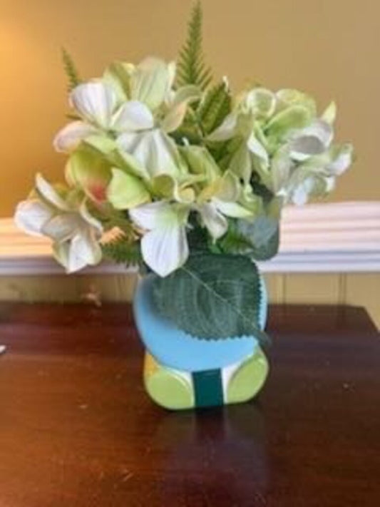 Floral Tapletop Blue Flower Vase