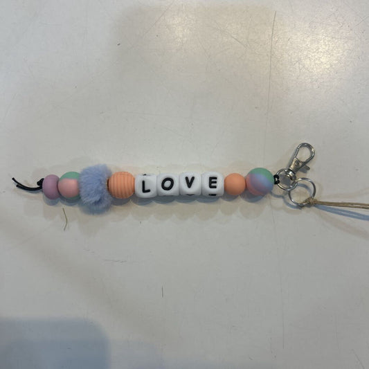 Love Beaded Keychain