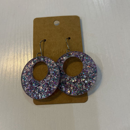 Lavender Dreams Lg Circle Earrings