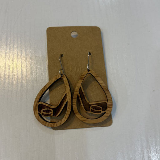 Wood Hockey Stick Earrings