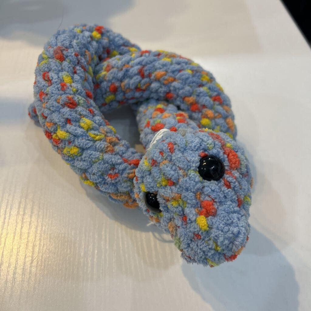 Crochet Snake Blue Red Yellow