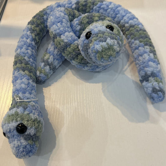 Crochet Snake Blue Tye Dye