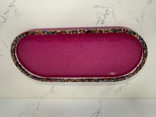 Resin Pink/Purple Oval Tray MED