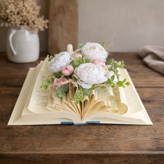 Soft Chapters Book Floral Arrangement