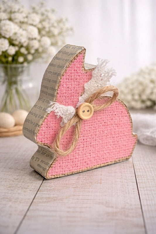 Blush Burlap Bookpage Bunny