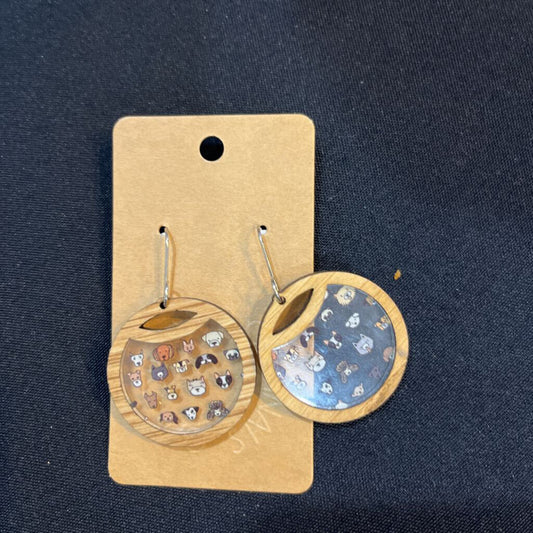 Dog Scatter Inlay Eclipse Earring