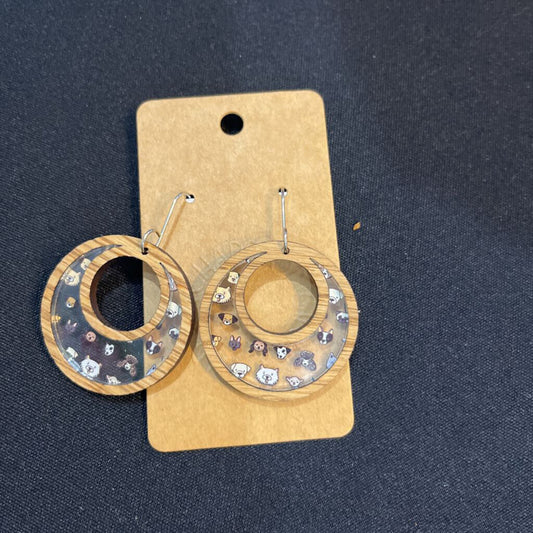 Dog Scatter Inlay Circle Earring