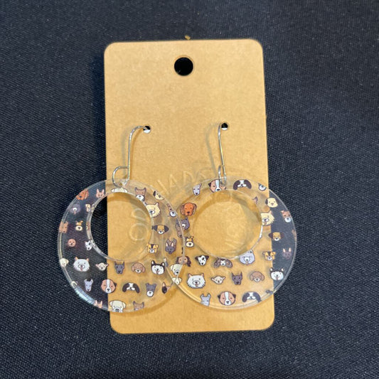 Dog Scatter Lg Circle Earring