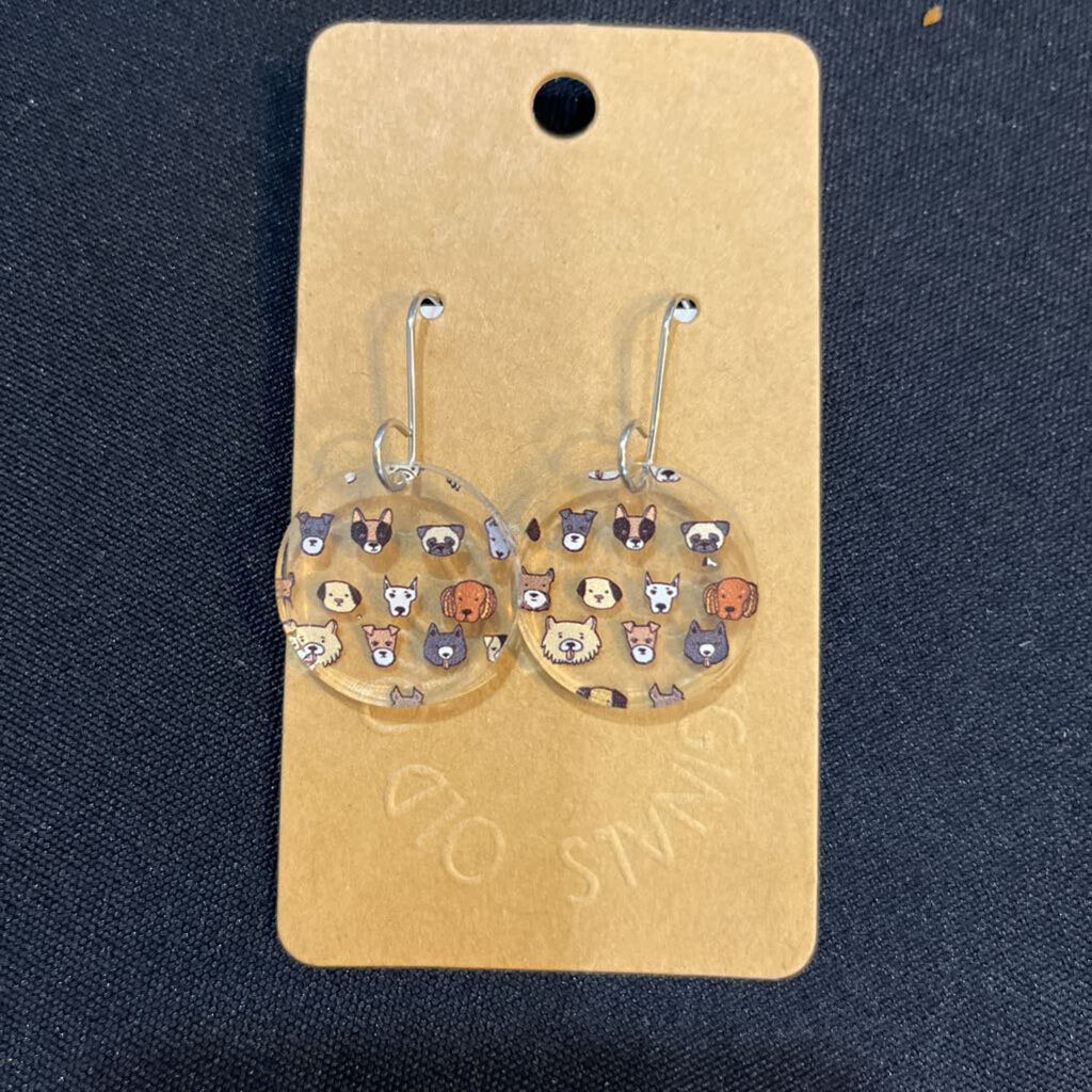 Dog Scatter Petite Circle Earring