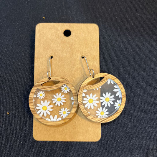 Daisy white Inlay Eclipse Earring