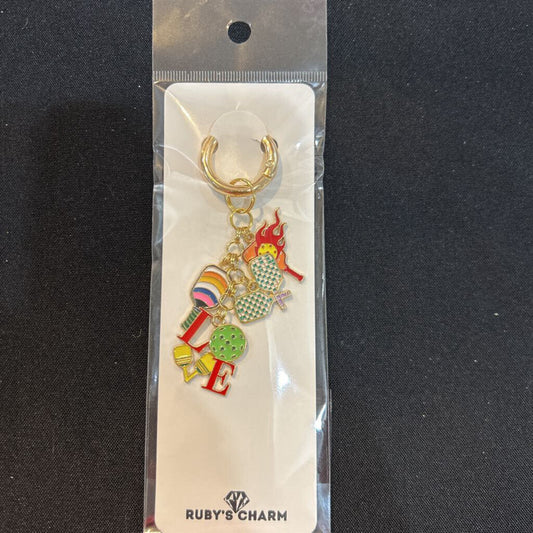 Charm Keychain Pickleball Love