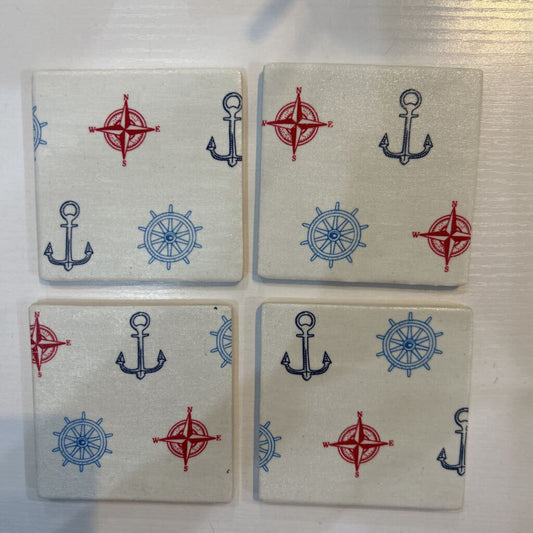 Nautical Square Coaster Set (4)