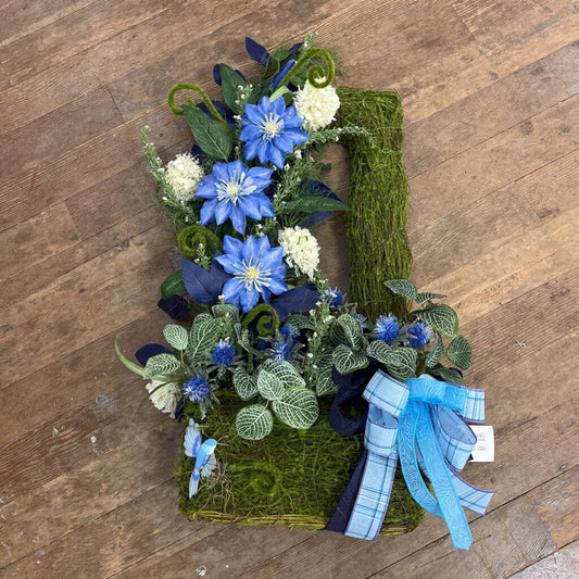 Blue Moss Square Wreath