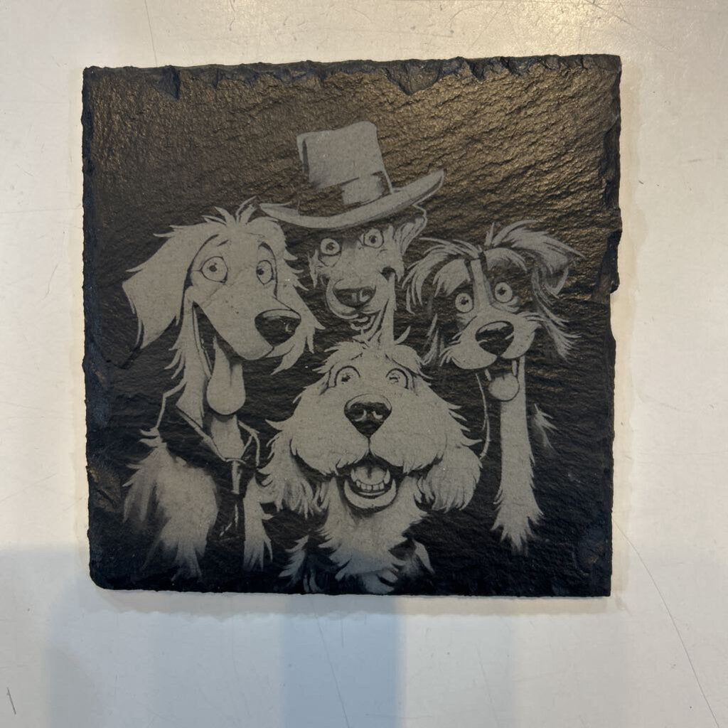 Silly Dog Slate Single Coaster
