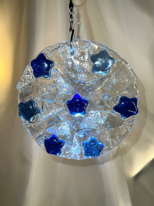Suncatcher Blue Crystal Stars