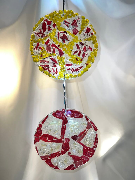Suncatcher Crackled 2 Cascading (yellow, red)
