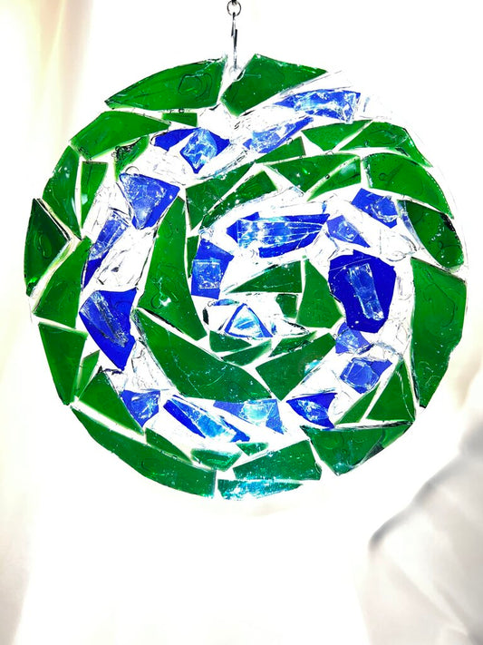 Suncatcher Spiral green & blue