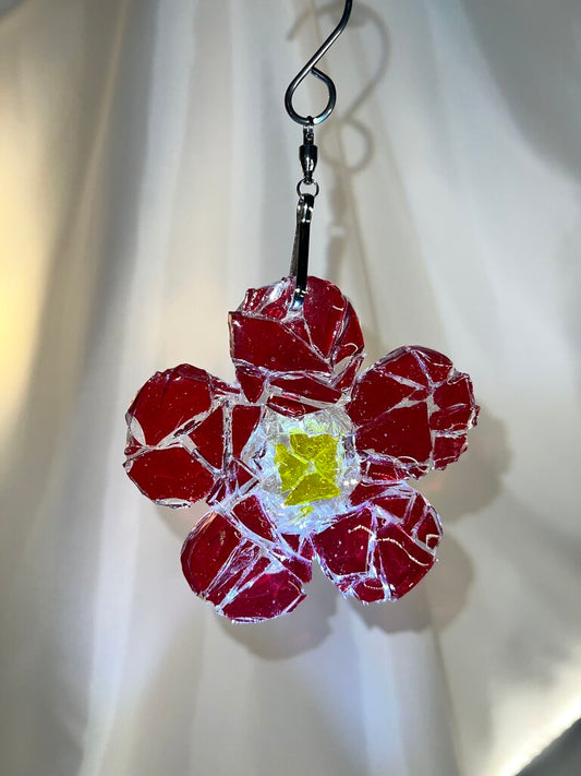 Suncatcher Floral single Red & Yellow