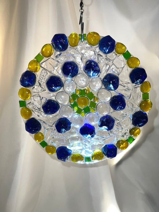 Suncatcher Circle in circle blue/green/yellow