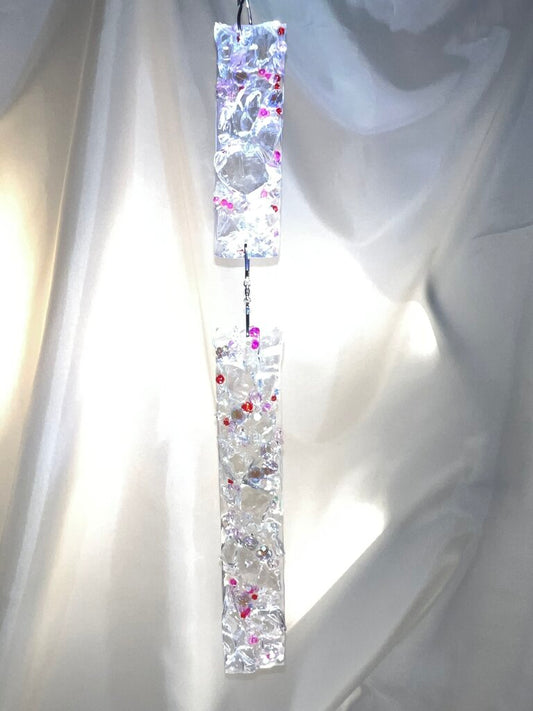 Glassy Pink Double Cascading Spinner 17in