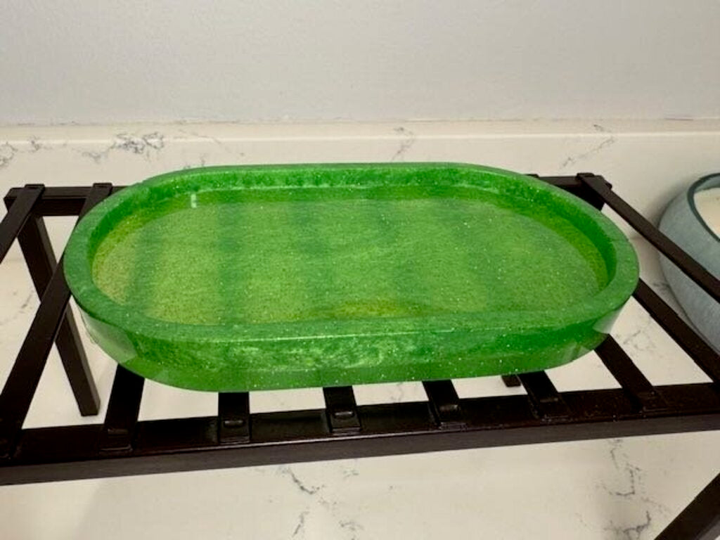 Small Oval Tray Apple Green