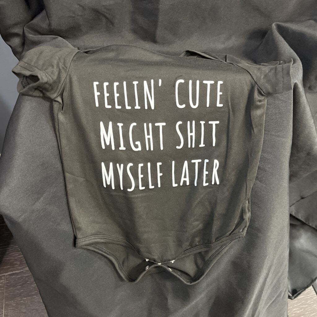 Feeling Cute Onesie (12M, black)