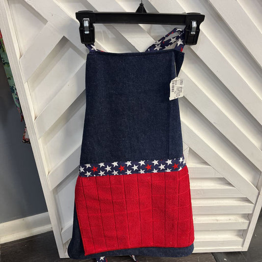 Dk. Denim Full Length Apron USA stars w/ towel (blue)