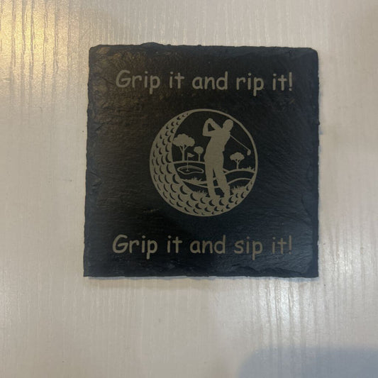 Grip It & Rip It Slate Coaster