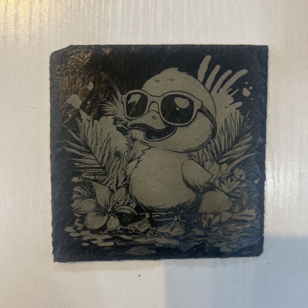 Duck with Glasses Slate Coaster