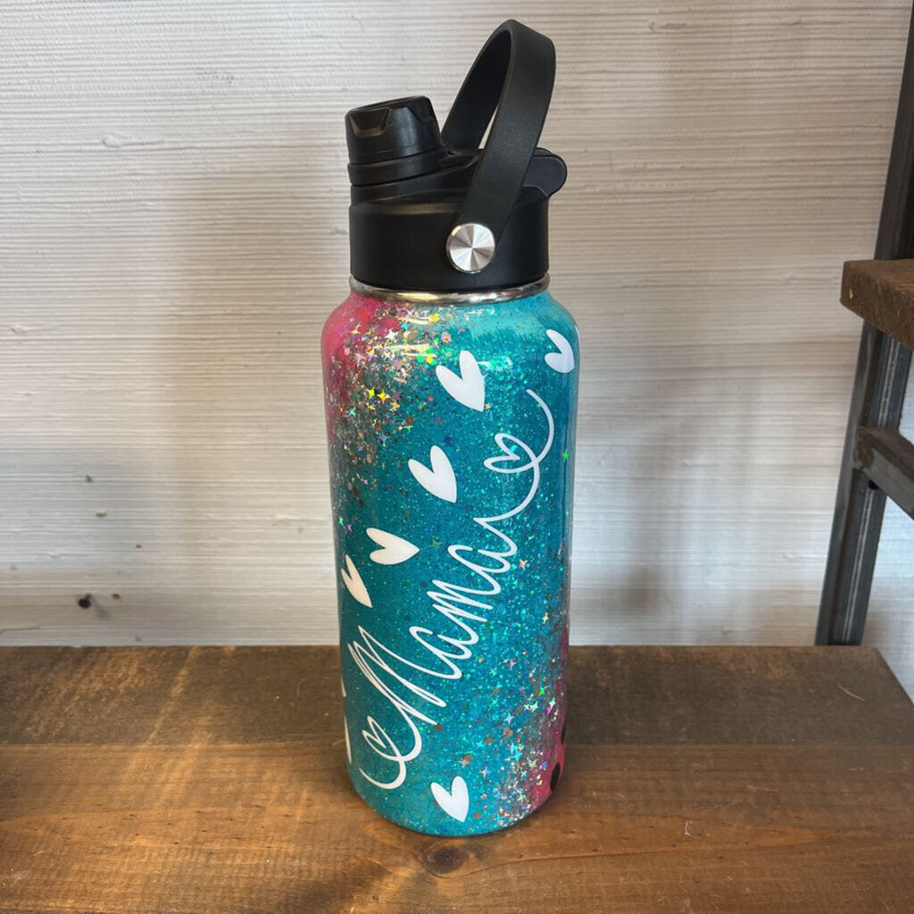 Pink Leopard Teal Mama Tumbler