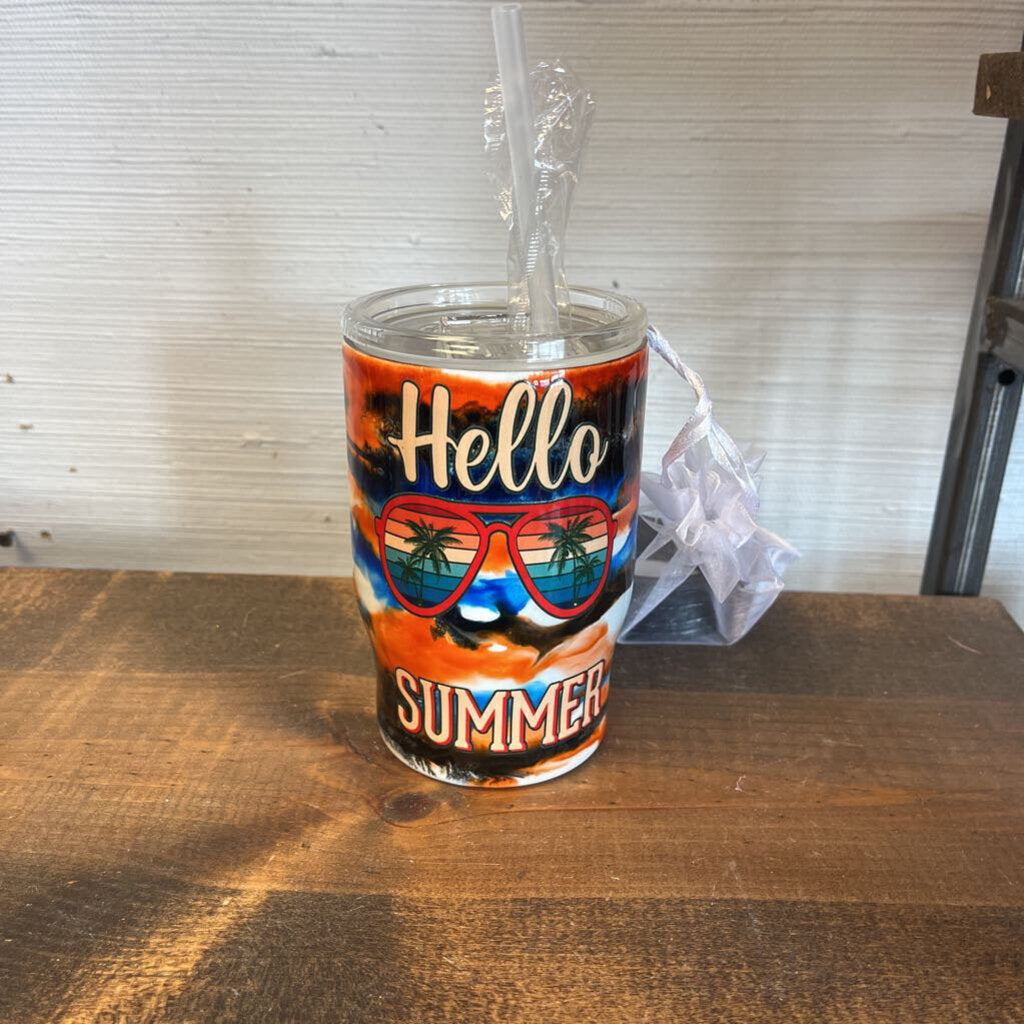 Hello Summer, 2in1 12oz Tumbler