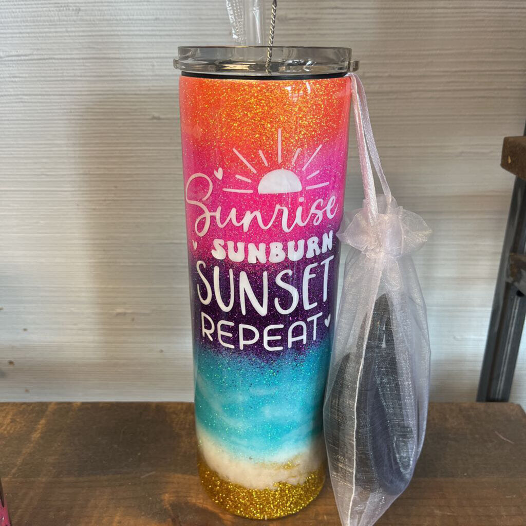 Sunrise Sunburn Sunset Repeat Tumbler