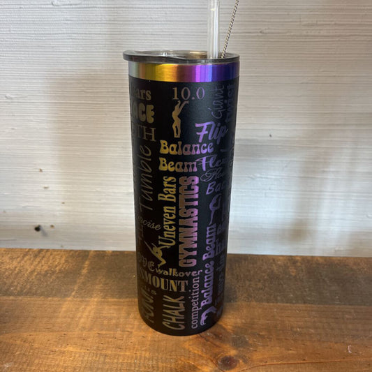 Black Gymnastics Sayings Tumbler