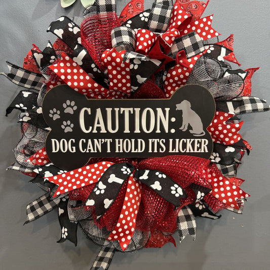 Wreath Red/Black Dog
