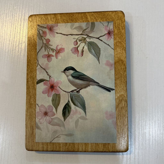 Bird Pink Flowers 5x7